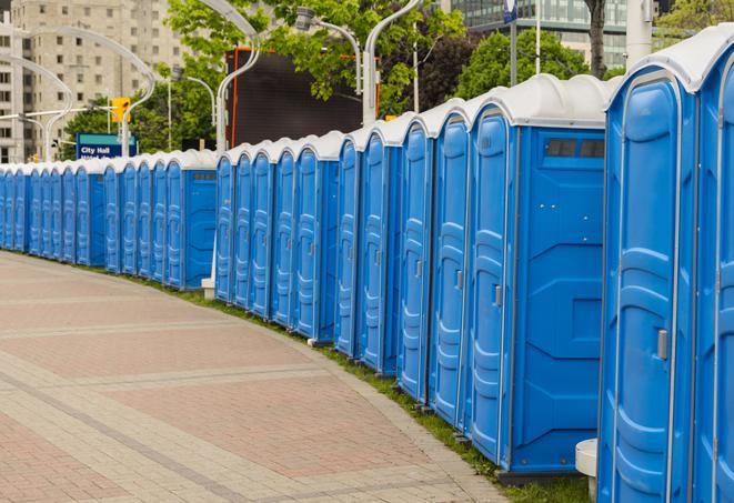 Seasonal porta potty units set up at a Washington, District Of Columbia venue